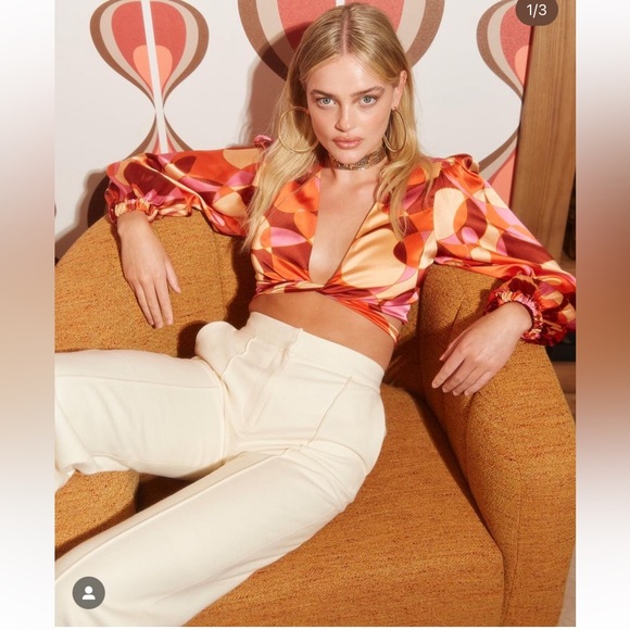 NWT Sofia The Label FARRAH STRAIGHT LEG WOOL HIGH WAIST DESIGNER PANTS TROUSERS - Picture 4 of 13